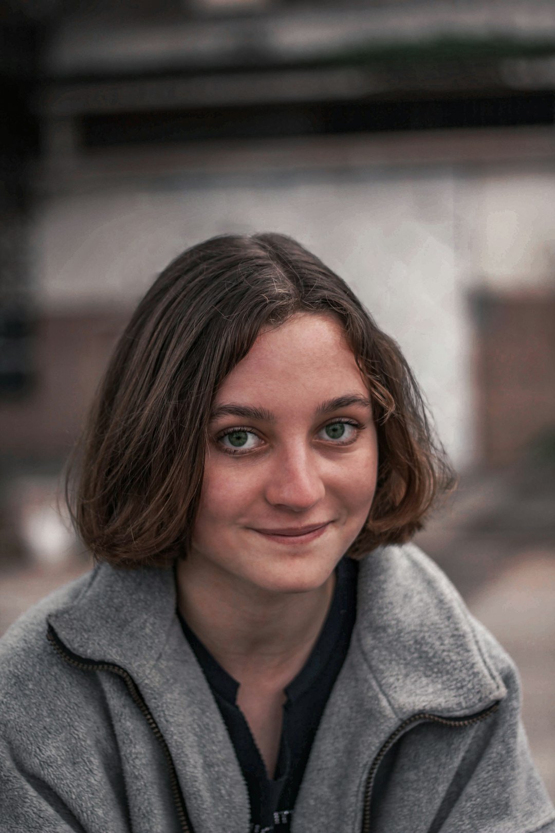 Portrait of a young woman with dark hair