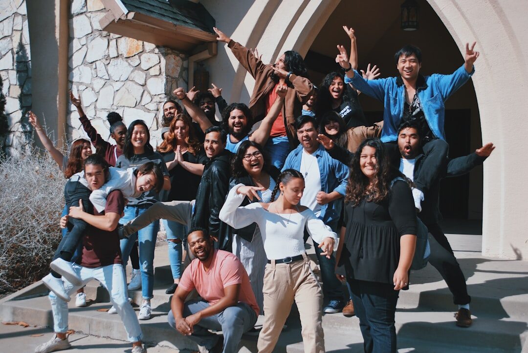 Group of students celebrating after a workshop